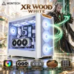 MONTECH XR Wood White ATX Gaming Case, Genuine Walnut, 4 × 120mm ARGB PWM Fans, Mesh Front, Tempered Glass, 420mm GPU, 360mm Top Radiator, USB-C & 12-Fan Support (Copy)