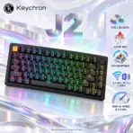 Keychron J2 75% Wireless Mechanical Keyboard, Black, Super Red Switches, Hot-Swappable RGB, QMK, 2.4 GHz, Bluetooth 5.2, USB-C - Image 8