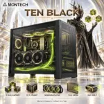 MONTECH TEN Black 22.7L Modular Micro-ATX Gaming Case, 3 Build Modes, Mesh Panels, 425mm GPU Clearance, 360mm Radiator Support, 92mm Rear Fan & 20Gbps USB-C