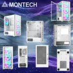 MONTECH X3 Glass White ATX Gaming Case, 6 Fixed RGB Fans, 3 × 140mm Front Fans, Swivel Tempered Glass, 305mm GPU, 240mm Top Radiator, USB 3.0 & Dust Filters - Image 2