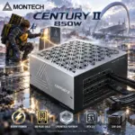 MONTECH CENTURY II 1050W Fully Modular Gaming PSU, ATX 3.1, PCIe 5.1, 80 PLUS Gold, Cybenetics Platinum, Native 12V-2x6, 135mm FDB Fan & Smart Zero Mode | Chrome & Graphite