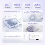 ATK 68 RX White 65% Hall Effect Keyboard with Wolf Magnetic Switches, 8K Polling, 0.08 ms Latency, 0.001 mm Rapid Trigger, RGB, and Detachable Aluminum Wrist Rest - Image 5