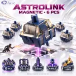 Akko Astrolink Magnetic Switch 6-Piece Pack for Rapid Trigger HE Gaming Keyboard, Linear Hall Effect, 36±5gf Initial Force, 3.4mm Travel, N-Pole Down, Factory Lubed & RGB Diffuser