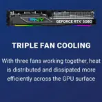 PNY GeForce RTX 5080 OC 16GB GDDR7 ARGB Overclocked GPU With Triple Fan Cooling, DLSS 4, Ray Tracing, PCIe 5.0, 10,752 CUDA, 2775 MHz Boost, DisplayPort 2.1, 4K 480Hz Or 8K 165Hz Output | 1 YEAR WARRANTY - Image 7