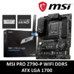 MSI PRO Z790-P WiFi ProSeries Motherboard (Supports 12th/13th Gen Intel Processors, LGA 1700, DDR5, PCIe 5.0, M.2, 2.5Gbps LAN, USB 3.2 Gen2, Wi-Fi 6E, ATX) | REFURBISHED