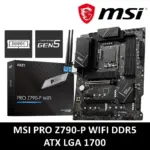 MSI PRO Z790-P WiFi ProSeries Motherboard (Supports 12th/13th Gen Intel Processors, LGA 1700, DDR5, PCIe 5.0, M.2, 2.5Gbps LAN, USB 3.2 Gen2, Wi-Fi 6E, ATX) | REFURBISHED