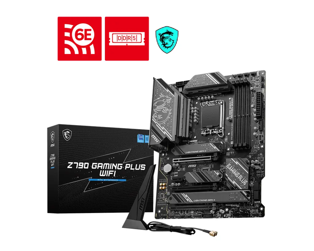 1024-14.webp MSI Z790 Gaming Plus WiFi Motherboard, ATX - Supports Intel 14th/ 13th/ 12th Gen Core Processors, LGA 1700 - DDR5 Memory Boost 7200+MHz/OC, 1 x PCIe 5.0 x16, 4 x M.2 Gen4, 2.5G LAN, Wi-Fi 6E | OPEN BOX - Image 1