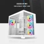 DeepCool CG530 4F Dual-Chamber Mid-Tower ATX Case with 270° Glass View, 4 ARGB Fans, 360mm Radiator Support, USB-C, 410mm GPU Support, Hidden Cabling, 7 Expansion Slots | WHITE - Image 2