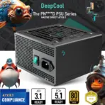 DeepCool PN1000D 1000W PSU ATX 3.1 & PCIe 5.1 Ready ATX12V V3.1 Non-Modular PSU With 80 Plus Gold, Cybernetics Gold, PCIe 5.1 12V-2x6 Cable, Sleeved Wires, Hydro Bearing Fan | Black - Image 2