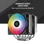DeepCool AG620 ARGB Dual Tower CPU Cooler With 260W TDP, 6 Copper Heat Pipes, Dual 120mm Hydro Bearing Fans, Addressable RGB Lighting, Core Touch 2.0, LGA1851 & AM5 Support | BLACK  - Image 2