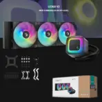 DeepCool LE360 V2 CPU Liquid Cooler 360mm Radiator With Frosted Pump 3x ARGB Fans Anti-Leak Tech PWM Control Intel LGA1851/1700/1200 AMD AM5/AM4 | Black - Image 2