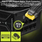 MSI MAG A750GLS PCIe5 750W ATX 3.1 Fully Modular Power Supply , 80 PLUS Gold , Modular Cables, Native 12V-2x6 Connector , 135mm FDB Fan , 220% Power Excursion , RTX 50 Ready, Quiet & Durable - Image 3