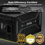 MSI MAG A750GLS PCIe5 750W ATX 3.1 Fully Modular Power Supply , 80 PLUS Gold , Modular Cables, Native 12V-2x6 Connector , 135mm FDB Fan , 220% Power Excursion , RTX 50 Ready, Quiet & Durable - Image 5