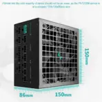 DeepCool PN1200M ATX 3.1 1200W Power Supply, 80 Plus Gold, Cybernetics Gold  PCIe 5.1 12V-2x6 Cable, Fully Sleeved Cables, 135mm FDB Fan, Japanese Capacitor | BLACK - Image 4