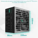 DeepCool PN1000M 1000W Power Supply With ATX 3.1, PCIe 5.1, 80 Plus Gold, Cybernetics Gold , 135mm FDB Fan, 12V-2x6 Cable, Japanese Capacitor, Compact 150mm Design | BLACK - Image 4