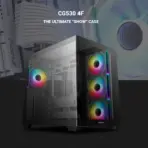 DeepCool CG530 4F Dual-Chamber Mid-Tower ATX Case with 270° Glass View, 4 ARGB Fans, 360mm Radiator Support, USB-C, 410mm GPU Support, Hidden Cabling, 7 Expansion Slots | BLACK  - Image 2