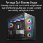 DeepCool CG530 4F Dual-Chamber Mid-Tower ATX Case with 270° Glass View, 4 ARGB Fans, 360mm Radiator Support, USB-C, 410mm GPU Support, Hidden Cabling, 7 Expansion Slots | BLACK  - Image 3