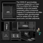 DeepCool CG530 4F Dual-Chamber Mid-Tower ATX Case with 270° Glass View, 4 ARGB Fans, 360mm Radiator Support, USB-C, 410mm GPU Support, Hidden Cabling, 7 Expansion Slots | BLACK  - Image 6