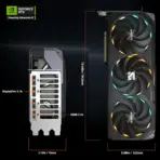GIGABYTE GeForce RTX 5090 Gaming OC 32GB GDDR7 512-bit GPU Blackwell Architecture, 2550MHz, PCIe 5.0, WINDFORCE Cooling, RGB Halo, Sliding Side Plate, Dual BIOS, HDMI 2.1b, DisplayPort 2.1b, ATX | BLACK GV-N5090GAMING OC-32GD | 1 YEAR WARRANTY - Image 6