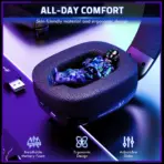 ATTACK SHARK L80PRO Wireless Gaming Headset With 20ms Low Latency, Tri-Mode 2.4G Bluetooth Wired Connection, Dual Detachable Mics, 40mm Drivers, 300mAh Battery | BLACK - Image 7