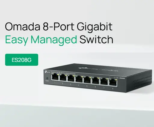 4785K-2.webp TP-Link Omada ES208G 8-Port Gigabit Easy Managed Switch, Fanless, Cloud Managed, VLAN, QoS, Port Isolation, Cable Test, Loop Prevention, Compact Metal Design - Image 1