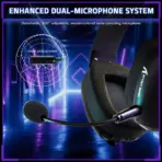 ATTACK SHARK L80PRO Wireless Gaming Headset With 20ms Low Latency, Tri-Mode 2.4G Bluetooth Wired Connection, Dual Detachable Mics, 40mm Drivers, 300mAh Battery | BLACK - Image 8