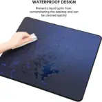 NCTS Large Size (440mm x  350mm x 4mm) Hexagonal Print , Precision Type Gaming Mouse Pad with Stitched Embroidery Edge, Premium-Textured Mouse Mat with Thick Non-Slip Rubber Base , Indigo &  Black - Image 2