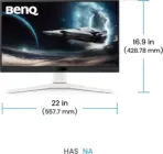 BenQ MOBIUZ EX251 | 25 inch FHD 220Hz Gaming Monitor with 1ms GTG, AMD FreeSync, HDR, Eye-Care Tech, USB Hub & Built-in Speakers – Console & PC Ready | WHITE - Image 6