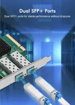 10Gb Dual LAN SFP PCI-e Network Card, Intel 82599(X520-DA2) Controller, 10Gbps Ethernet Adapter, 2 x 10Gbe SFP Port, 10G NIC Card, Support Windows/Windows Server/Linux/VMware - Image 5