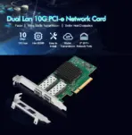 10Gb Dual LAN SFP PCI-e Network Card, Intel 82599(X520-DA2) Controller, 10Gbps Ethernet Adapter, 2 x 10Gbe SFP Port, 10G NIC Card, Support Windows/Windows Server/Linux/VMware