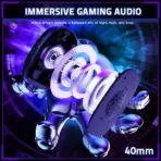 ATTACK SHARK L80PRO Wireless Gaming Headset With 20ms Low Latency, Tri-Mode 2.4G Bluetooth Wired Connection, Dual Detachable Mics, 40mm Drivers, 300mAh Battery | BLACK - Image 6