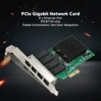 4 Port 1Gb PCIe Network Card, 4 Port 1 Gigabit Ethernet Interface Adapter, with Realtek RTL8111H, Support NAS/PC, 1G NIC Compliant Windows/Linux/MAC OS - Image 2