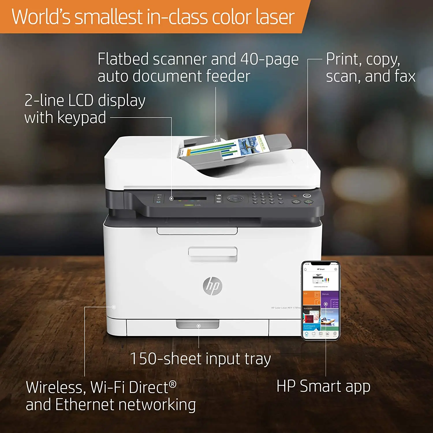 81HkdCOJGRL._AC_SL1500_.webp HP Color Laser MFP179fnw Wireless All in One Laser Printer with Mobile Printing & Built-in Ethernet, Works with Alexa (4ZB97A) - Image 1