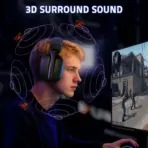 ATTACK SHARK L80PRO Wireless Gaming Headset With 20ms Low Latency, Tri-Mode 2.4G Bluetooth Wired Connection, Dual Detachable Mics, 40mm Drivers, 300mAh Battery | BLACK - Image 5