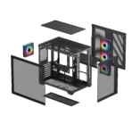 DeepCool CG530 4F Dual-Chamber Mid-Tower ATX Case with 270° Glass View, 4 ARGB Fans, 360mm Radiator Support, USB-C, 410mm GPU Support, Hidden Cabling, 7 Expansion Slots | BLACK  - Image 22