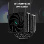 DeepCool Ak620 Zero Dark Dual-Tower CPU Cooler with 6 Copper Heatpipes, Dual 120mm Fdb Fans , 500-1850 Rpm , 68.99 Cfm,  260w Max Dissipation , Intel LGA AMD AM5/AM4 Sockets | BLACK - Image 2