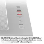 DeepCool CG530 4F Dual-Chamber Mid-Tower ATX Case with 270° Glass View, 4 ARGB Fans, 360mm Radiator Support, USB-C, 410mm GPU Support, Hidden Cabling, 7 Expansion Slots | WHITE - Image 8