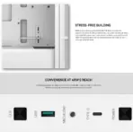 DEEPCOOL CH360 DIGITAL WH ARGB mATX White Gaming Case - Supports Mini-ITX / Micro-ATX -  Build in One 120mm & Two 140mm ARGB Fans | REAL-TIME DUAL-STATUS DIGITAL DISPLAY  | USB3.0, Audio , TYPE-C Front I/O Ports | Tempered Glass Window | WHITE R-CH360-WHAPE3D-G-1 - Image 4