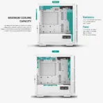 DEEPCOOL CH360 DIGITAL WH ARGB mATX White Gaming Case - Supports Mini-ITX / Micro-ATX -  Build in One 120mm & Two 140mm ARGB Fans | REAL-TIME DUAL-STATUS DIGITAL DISPLAY  | USB3.0, Audio , TYPE-C Front I/O Ports | Tempered Glass Window | WHITE R-CH360-WHAPE3D-G-1 - Image 6
