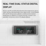 DEEPCOOL CH360 DIGITAL WH ARGB mATX White Gaming Case - Supports Mini-ITX / Micro-ATX -  Build in One 120mm & Two 140mm ARGB Fans | REAL-TIME DUAL-STATUS DIGITAL DISPLAY  | USB3.0, Audio , TYPE-C Front I/O Ports | Tempered Glass Window | WHITE R-CH360-WHAPE3D-G-1 - Image 5
