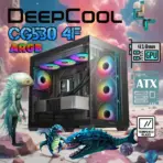 DeepCool CG530 4F Dual-Chamber Mid-Tower ATX Case with 270° Glass View, 4 ARGB Fans, 360mm Radiator Support, USB-C, 410mm GPU Support, Hidden Cabling, 7 Expansion Slots | BLACK 