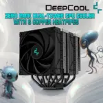 DeepCool Ak620 Zero Dark Dual-Tower CPU Cooler with 6 Copper Heatpipes, Dual 120mm Fdb Fans , 500-1850 Rpm , 68.99 Cfm,  260w Max Dissipation , Intel LGA AMD AM5/AM4 Sockets | BLACK