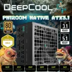 DeepCool PN1200M ATX 3.1 1200W Power Supply, 80 Plus Gold, Cybernetics Gold  PCIe 5.1 12V-2x6 Cable, Fully Sleeved Cables, 135mm FDB Fan, Japanese Capacitor | BLACK
