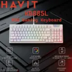 HAVIT Gaming Wired Keyboard KB885L, RGB 95 Keys, Gasket Structure, Hot-Swappable, NKRO, USB Mechanical Keyboard, 50M Keystroke Lifespan, Detachable Cable, Ergonomic Layout | WHITE