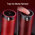 HyperX QuadCast 2 USB Gaming Microphone with Hi-Res Studio-Quality Recording, Tap-to-Mute Sensor, On-Board Controls, Removable Shock Mount & Stunning HyperX Red Lighting for PC, PS4, PS5 | BLACK RED - Image 5