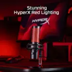 HyperX QuadCast 2 USB Gaming Microphone with Hi-Res Studio-Quality Recording, Tap-to-Mute Sensor, On-Board Controls, Removable Shock Mount & Stunning HyperX Red Lighting for PC, PS4, PS5 | BLACK RED