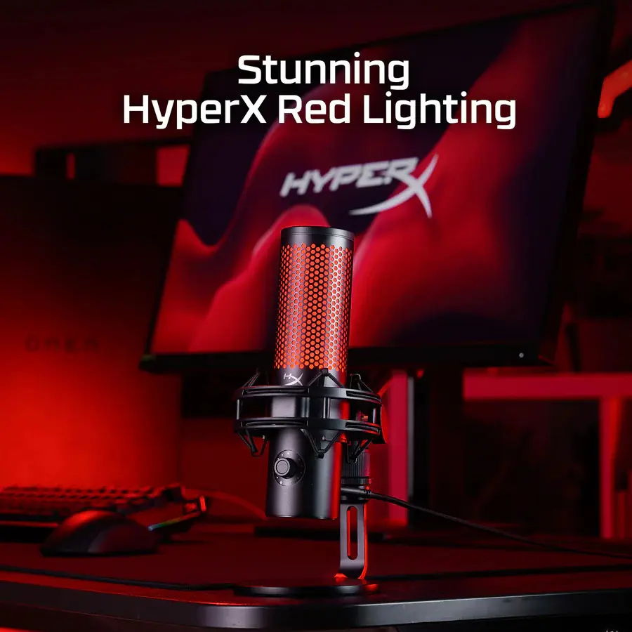 HyperX-QuadCast-2-–-USB-Microphone-for-Gaming-dfhsdddd.webp HyperX QuadCast 2 USB Gaming Microphone with Hi-Res Studio-Quality Recording, Tap-to-Mute Sensor, On-Board Controls, Removable Shock Mount & Stunning HyperX Red Lighting for PC, PS4, PS5 | BLACK RED - Image 1