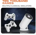 M300 Max Game Projector With 4K Support 1280x720P Resolution Android WiFi 36000 Games Dual Wireless Controllers LED 90 ANSI Portable Auto Keystone Compact Design - Image 5