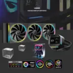 DeepCool LM360 360mm CPU Liquid Cooler with 2.4 Inch IPS Display, ARGB Triple Fans PWM, 6th Gen Pump Anti Leak, Intel LGA1700 AM5 AM4, Real-Time Monitoring | BLACK - Image 2