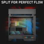 DeepCool CL6600 ATX Case With Preinstalled 360mm Liquid Cooler & Dual ARGB Fans, Split Chamber Design, 413mm GPU Support, FDB Fans, High Airflow Tempered Glass | WOOD/Black - Image 3